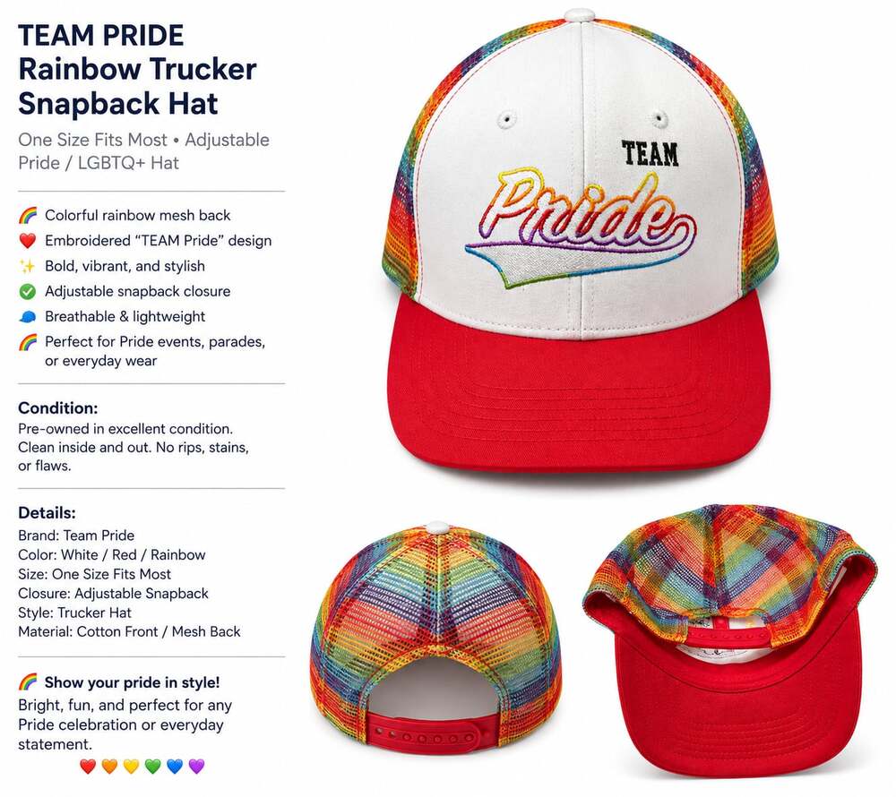 Team Pride Rainbow Trucker Snapback Hat
